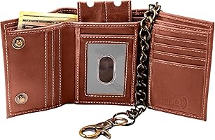 Amazon.com: Chain Wallets for men Biker Chains Top-Grain Cow